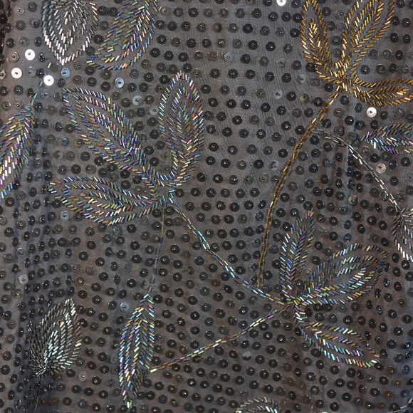 Beaded Sequinned Black Jacket SZ L - Picture 2 of 5